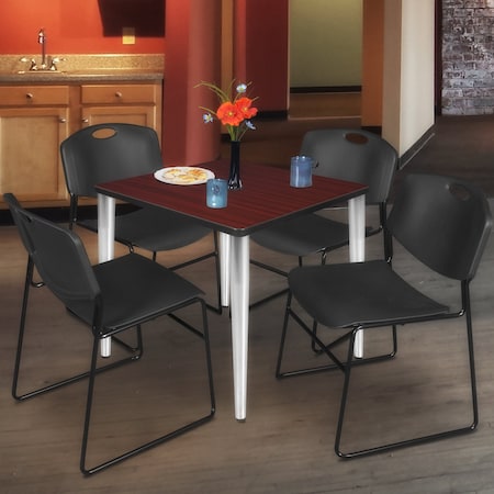 Regency Kahlo Square Table & Chair Sets, 30 W, 30 L, 29 H, Wood, Metal, Polypropylene Top, Mahogany TPL3030MHCM44BK